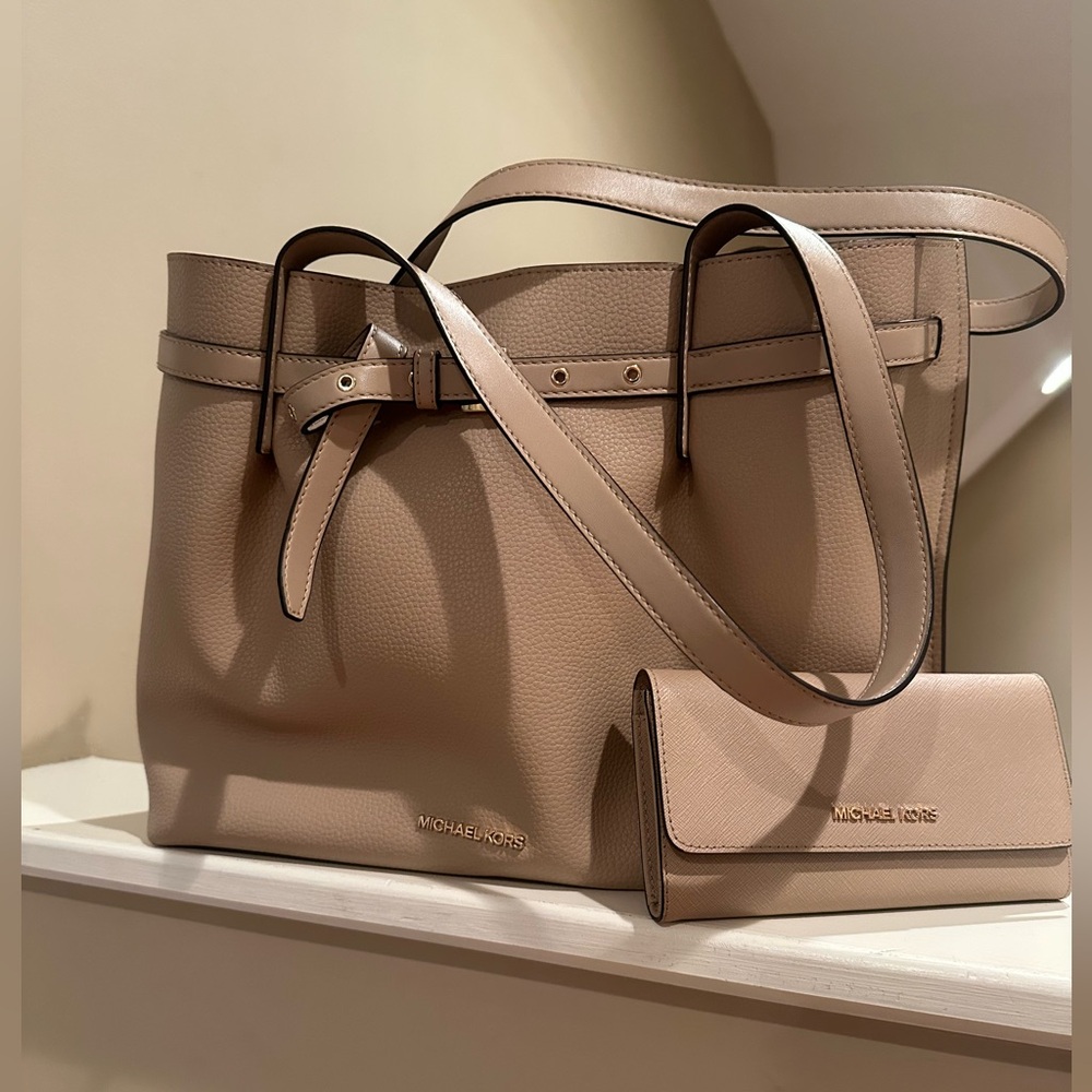 Michael Kors Tan Tote with Gold Accents